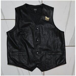 Wilson's Leather Biker Vest size Medium with patches / Pins